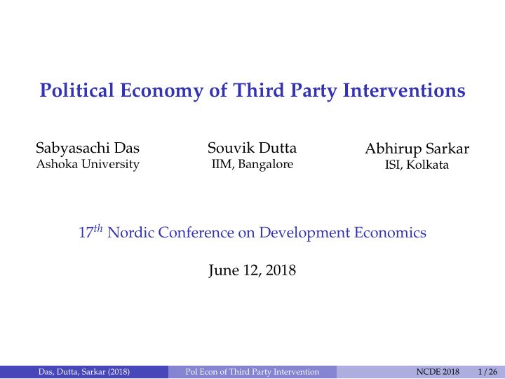 political economy of third party interventions