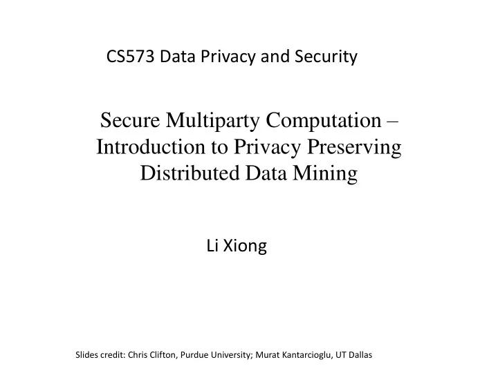 secure multiparty computation