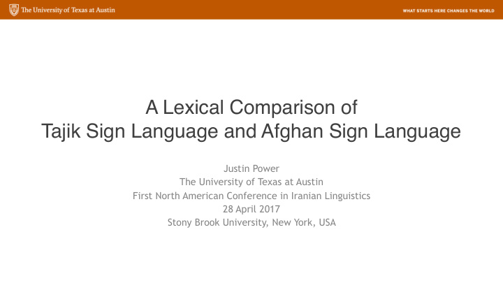 a lexical comparison of tajik sign language and afghan