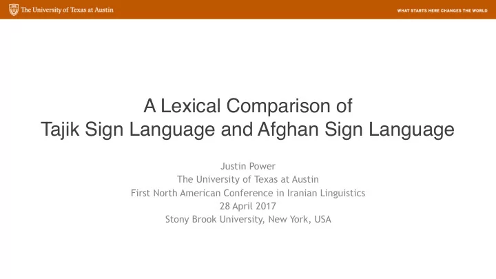 a lexical comparison of tajik sign language and afghan