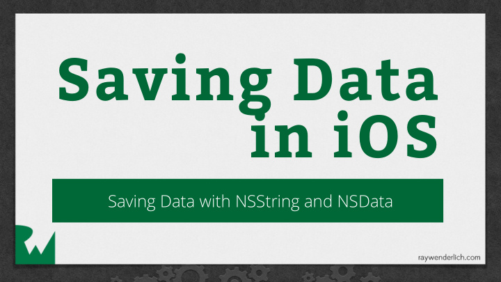 saving data in ios