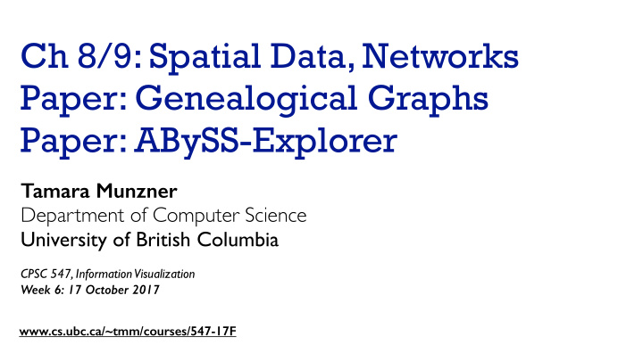 ch 8 9 spatial data networks paper genealogical graphs