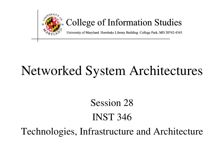 networked system architectures