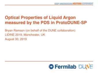 Optical Properties of Liquid Argon  measured by the PDS in ProtoDUNE-SP  Bryan Ramson (on behalf of