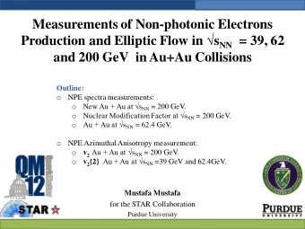 Measurements of Non-photonic Electrons Production and Elliptic Flow in  s NN = 39, 62  and 200