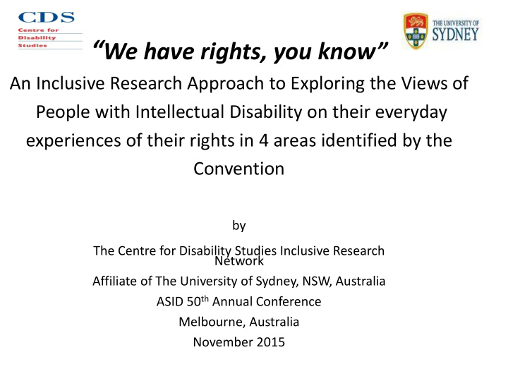 we have rights you know an inclusive research approach to