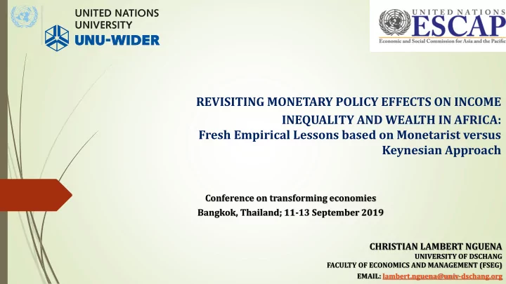 revisiting monetary policy effects on income inequality