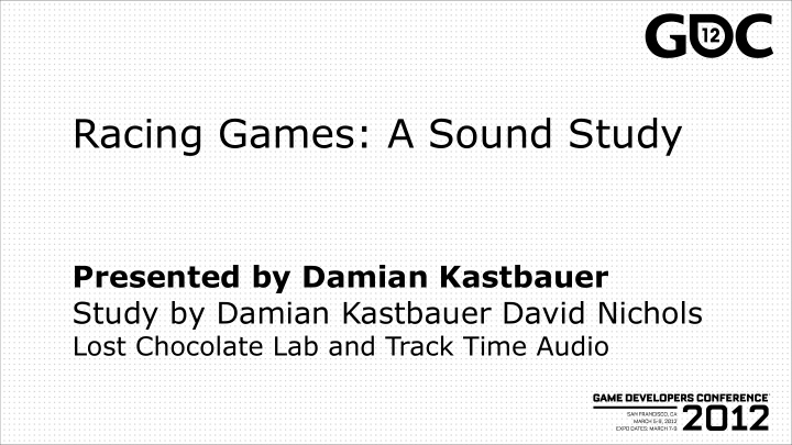 racing games a sound study