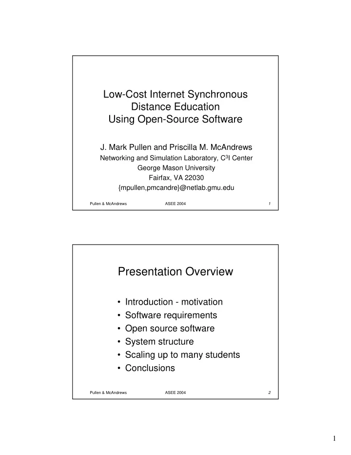 presentation overview
