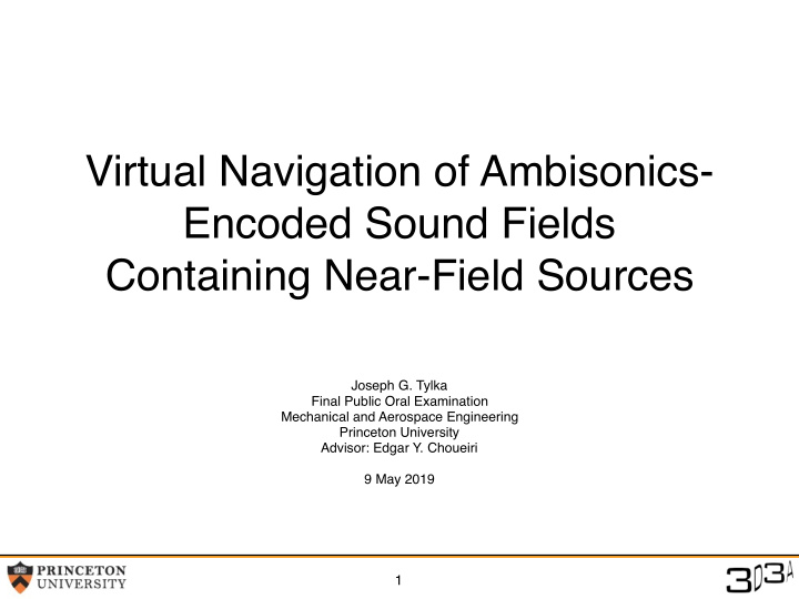 virtual navigation of ambisonics encoded sound fields