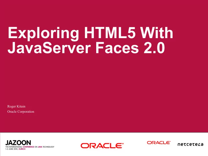 exploring html5 with javaserver faces 2 0