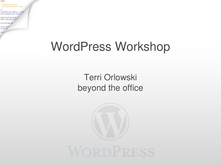 wordpress workshop