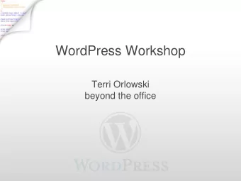 WordPress Workshop  Terri Orlowski  beyond the office  About Terri  Founded beyond the office in