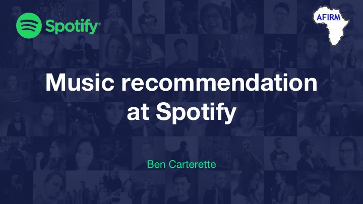 music recommendation at spotify