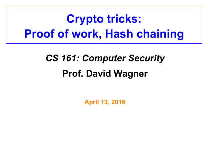 proof of work hash chaining