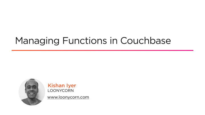 managing functions in couchbase