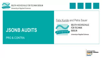 JSONB AUDITS  PRO &amp; CONTRA  WIR HABEN EINEN TRAUM   DIE STAUFREIE  STADT  2