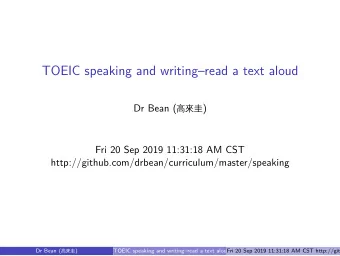 TOEIC speaking and writingread a text aloud  Fri 20 Sep 2019 11:31:18 AM CST