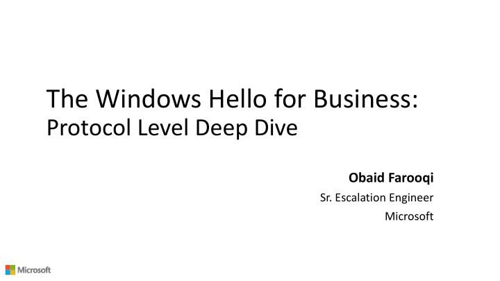 the windows hello for business