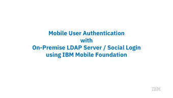 Mobile User Authentication  with  On-Premise LDAP Server / Social Login  using IBM Mobile