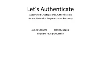 Lets Authenticate  Automated Cryptographic Authentication  for the Web with Simple Account
