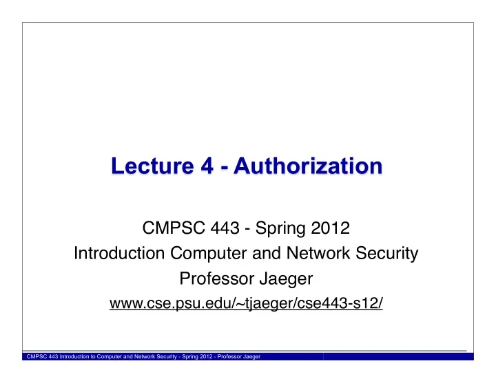 lecture 4 authorization