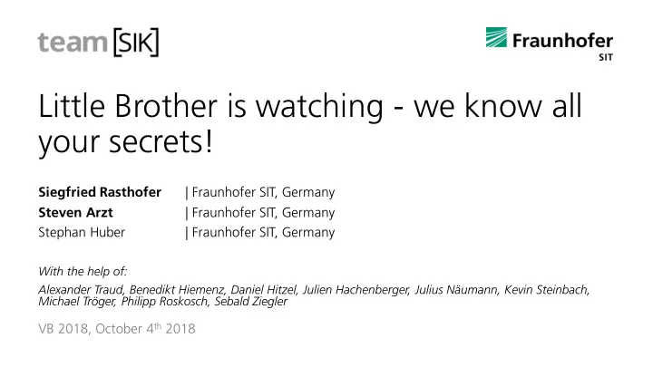 little brother is watching we know all your secrets