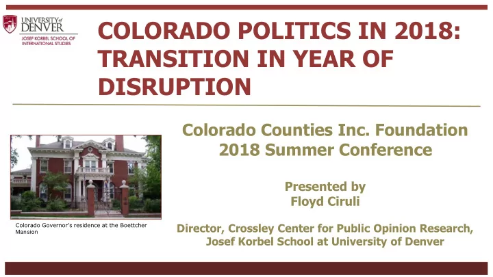 colorado politics in 2018