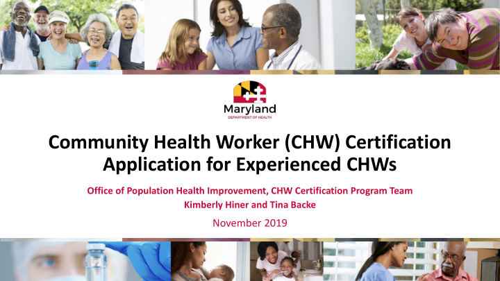community health worker chw certification application for