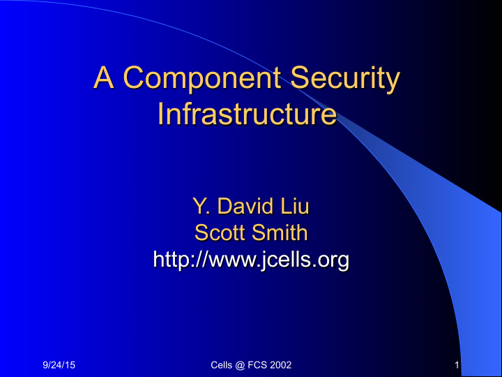 a component security infrastructure