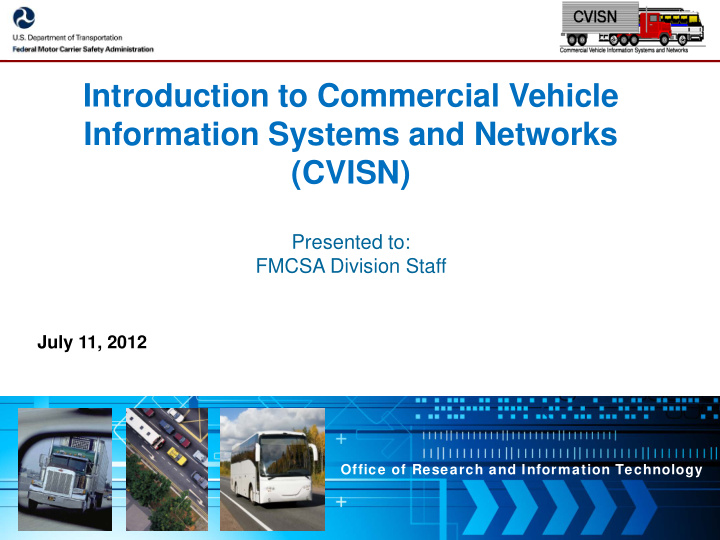 introduction to commercial vehicle information systems