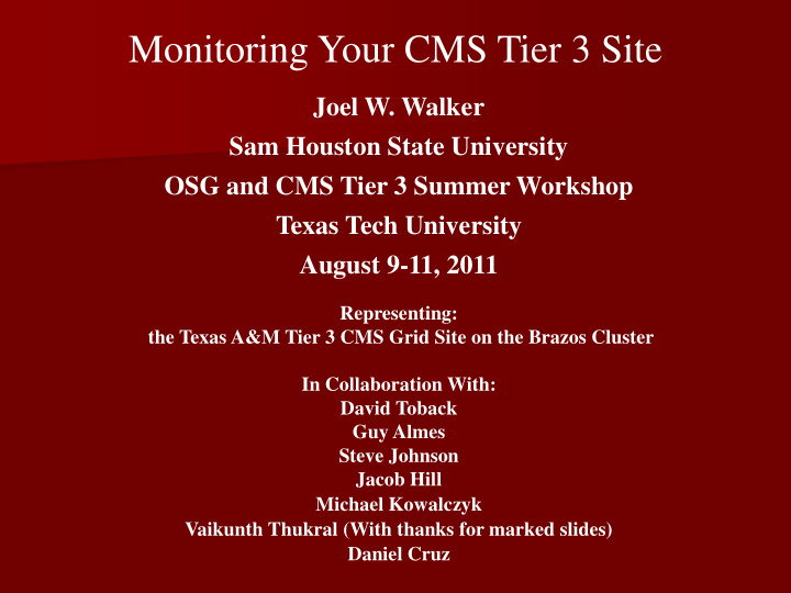 monitoring your cms tier 3 site