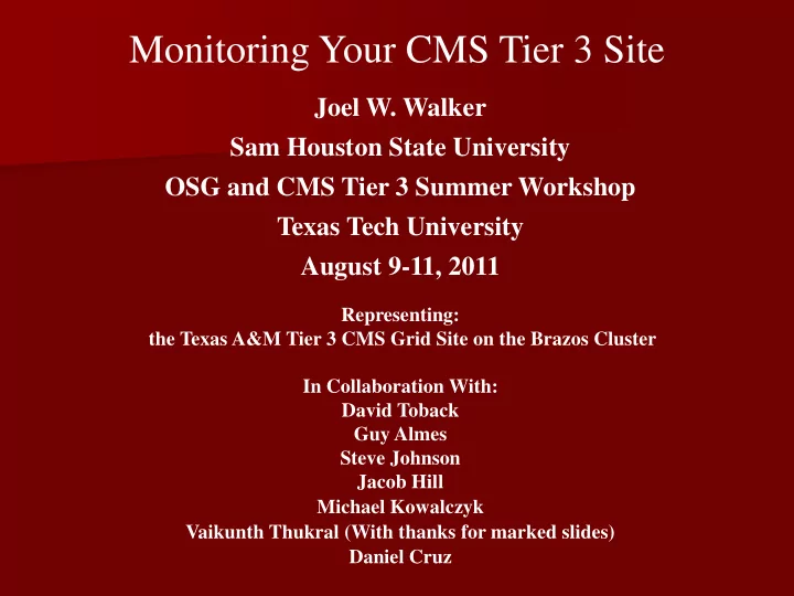 monitoring your cms tier 3 site