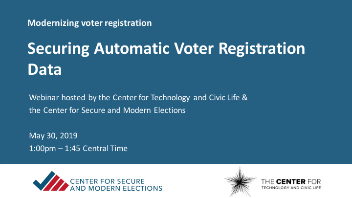 securing automatic voter registration data