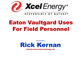 Rick Kernan  richard.s.kernan@xcelenergy.com  Presentation Overview  Denver Network Stats