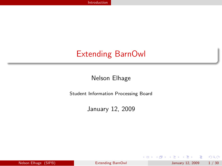 extending barnowl