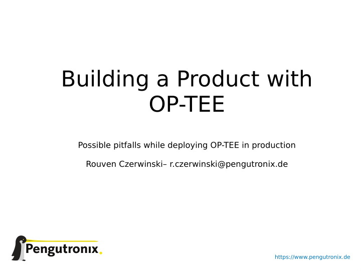 building a product with op tee
