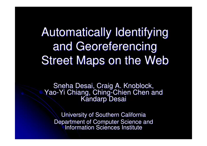 automatically identifying automatically identifying and