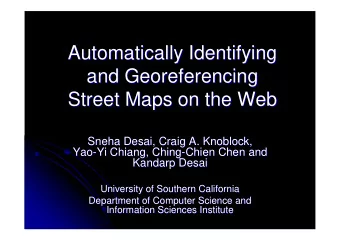 Automatically Identifying  Automatically Identifying  and Georeferencing  Georeferencing  and
