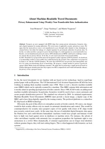 About Machine-Readable Travel Documents  Privacy Enhancement Using (Weakly) Non-Transferable Data