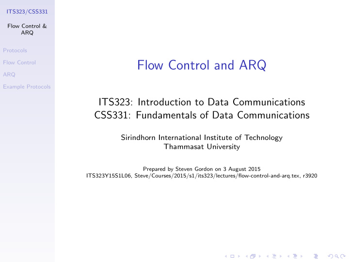 flow control and arq