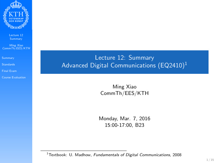 lecture 12 summary