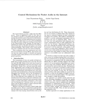 Control Mechanisms for Packet Audio in the Internet