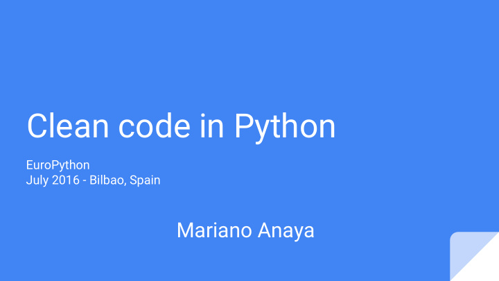 clean code in python