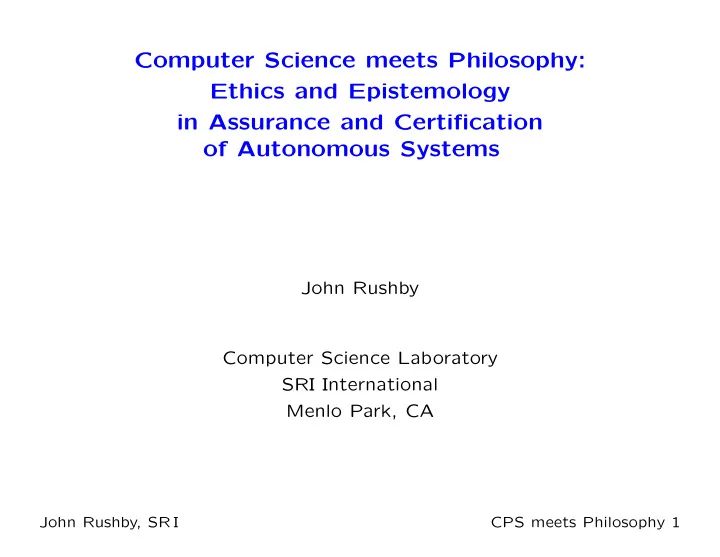 computer science meets philosophy ethics and epistemology