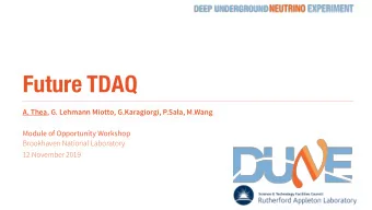 Future TDAQ  A. Thea, G. Lehmann Miotto, G.Karagiorgi, P.Sala, M.Wang Module of Opportunity