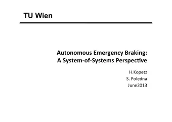 TU Wien  Autonomous  Emergency  Braking:    A  System-of-Systems