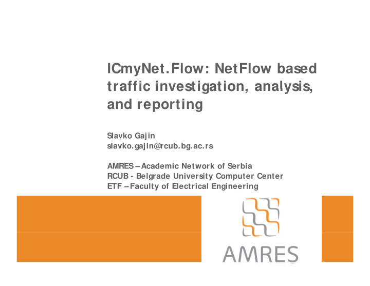 icmynet flow netflow based traffic investigation analysis