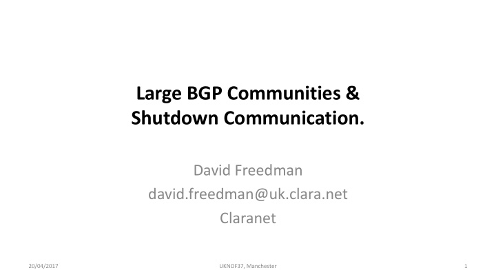 large bgp communities shutdown communication