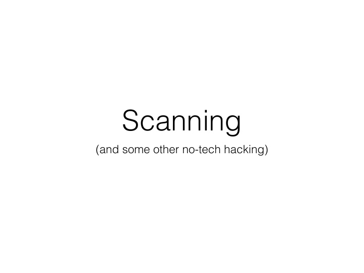 scanning